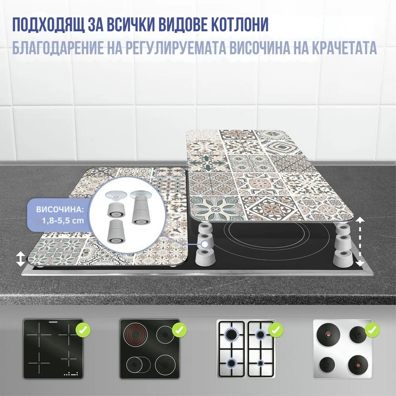 Стъклени плотове за котлони Wenko Орнаменти, Универсални, 2 бр.