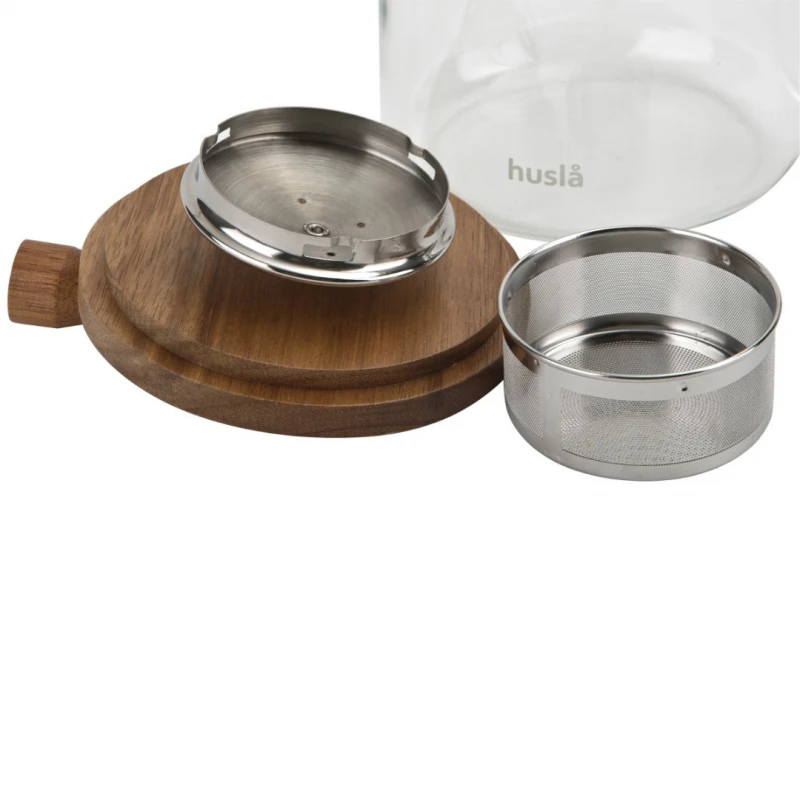 Стъклен чайник с цедка Husla 73910, 1L