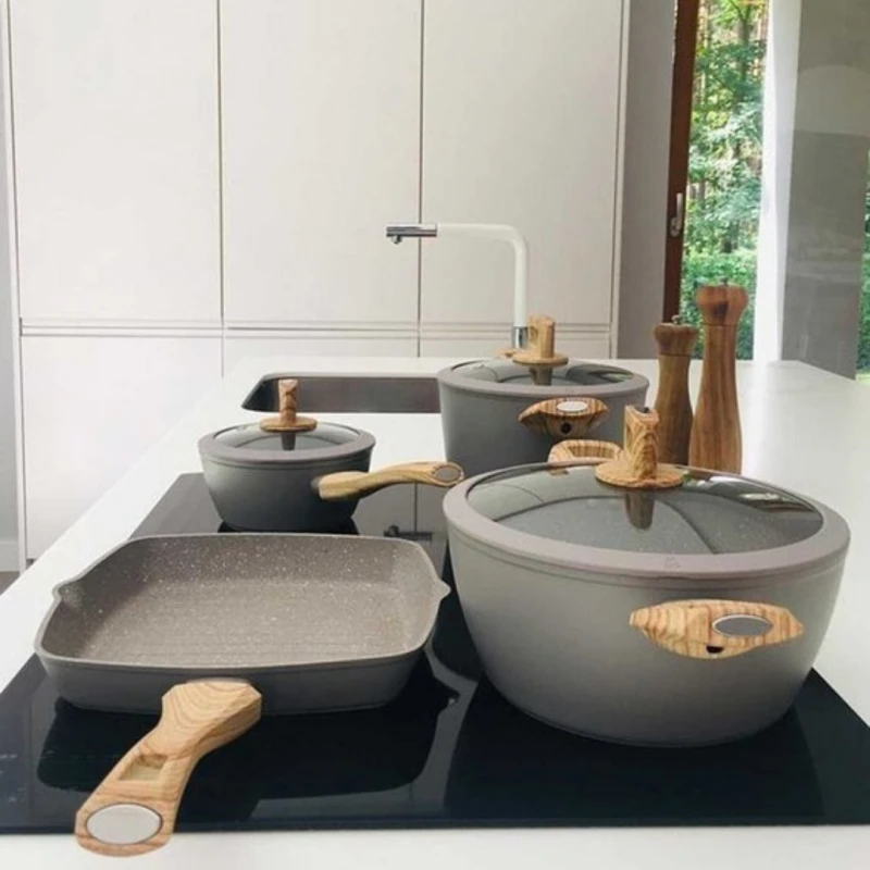 Комплект съдове за готвене Husla HYGGE 73966, Сив