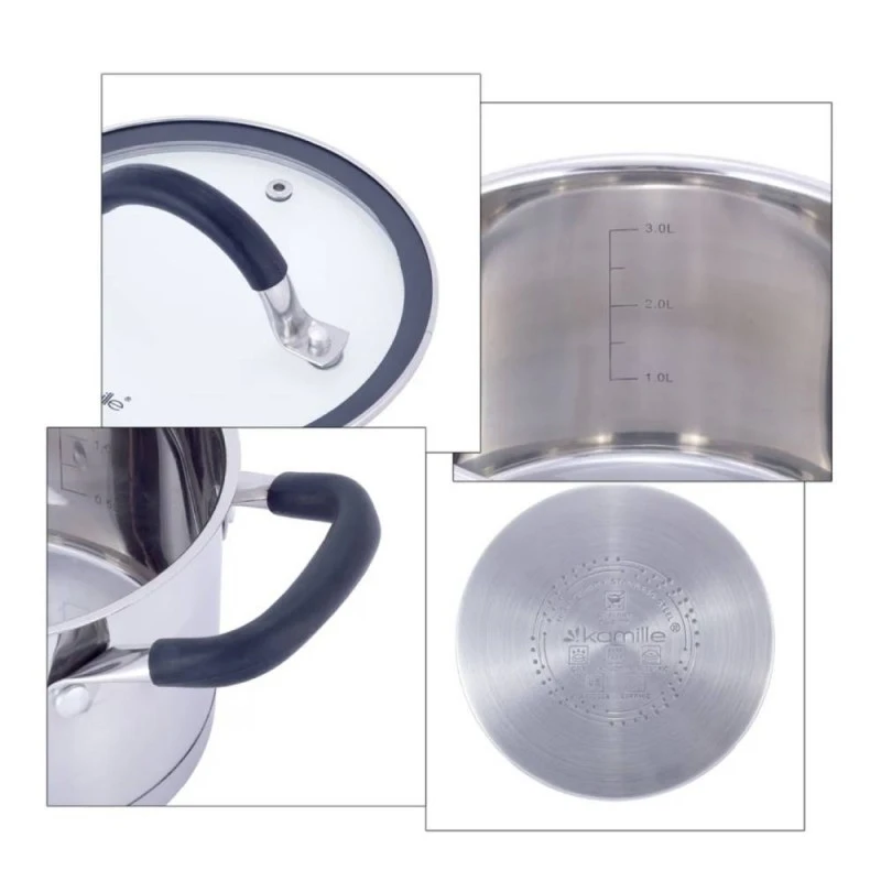 Комплект съдове за готвене Kamille KM-5752, инокс