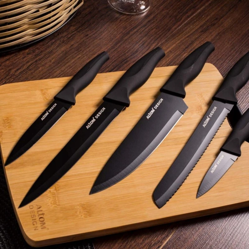 Комплект ножове Altom Black, магнитна стойка, 6 части