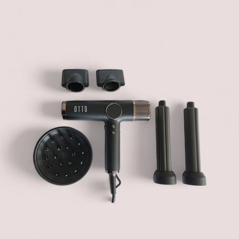 Професионален сешоар OTTO brand, ION Active, мултистайлър 4 в 1, черен