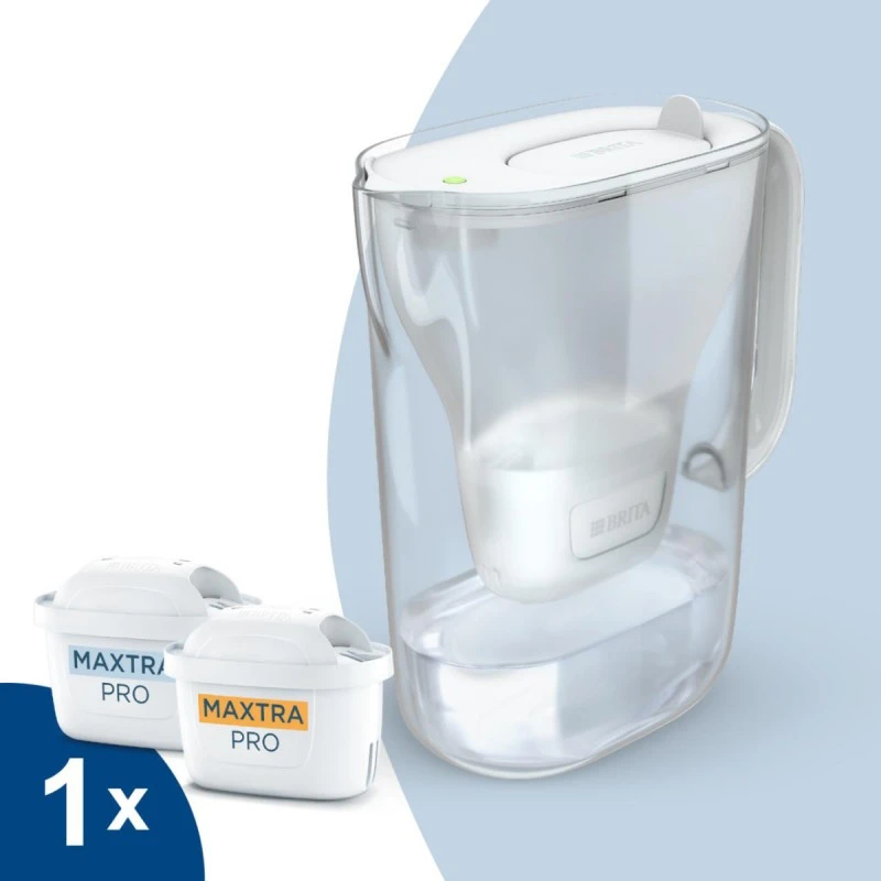 Пакет филтрираща кана BRITA Стайл КУЛ Essential LED /БЯЛ/ 2,4 л. с 2 филтърa МакстраПРО