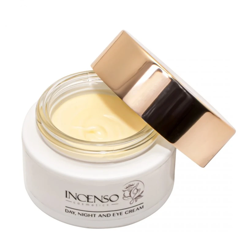 Крем за лице, Incenco, 3 в 1, с тамяново масло и растителни стволови клетки, 50 мл
