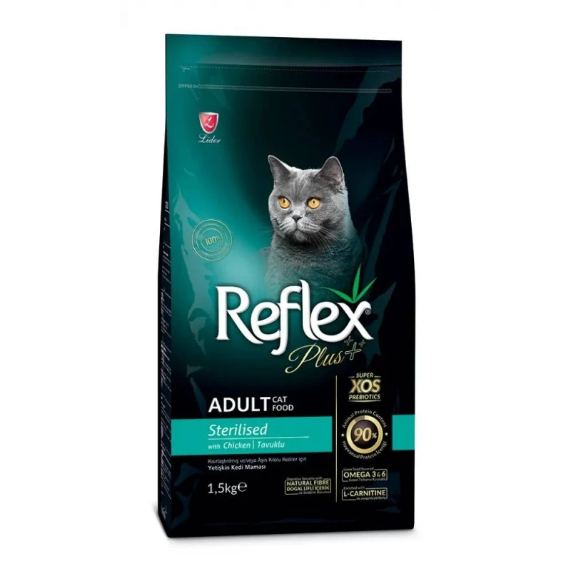 Reflex Plus Sterilised Chicken Adult Cat - Пълноценна храна за израснали кастрирани котки от всички породи с пилешко 1.5 кг