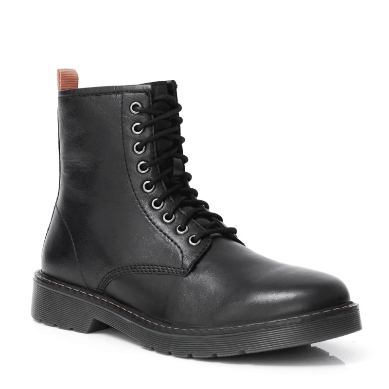 МЪЖКИ БОТИ ОТ ЕСТЕСТВЕНА КОЖА МОДЕЛ 22710 BLACK/OR, Черен, Размер 43