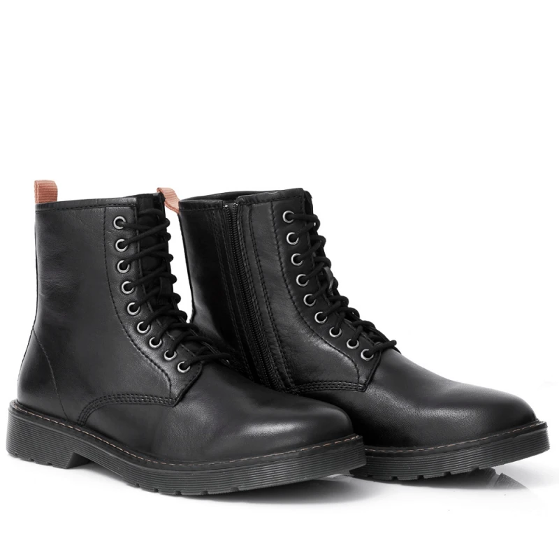 МЪЖКИ БОТИ ОТ ЕСТЕСТВЕНА КОЖА МОДЕЛ 22710 BLACK/OR, Черен, Размер 43