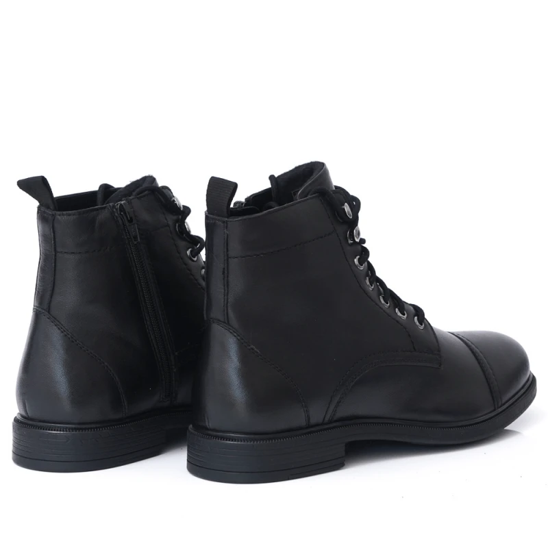 МЪЖКИ БОТИ ОТ ЕСТЕСТВЕНА КОЖА МОДЕЛ 22723 BLACK, Черен, Размер 40