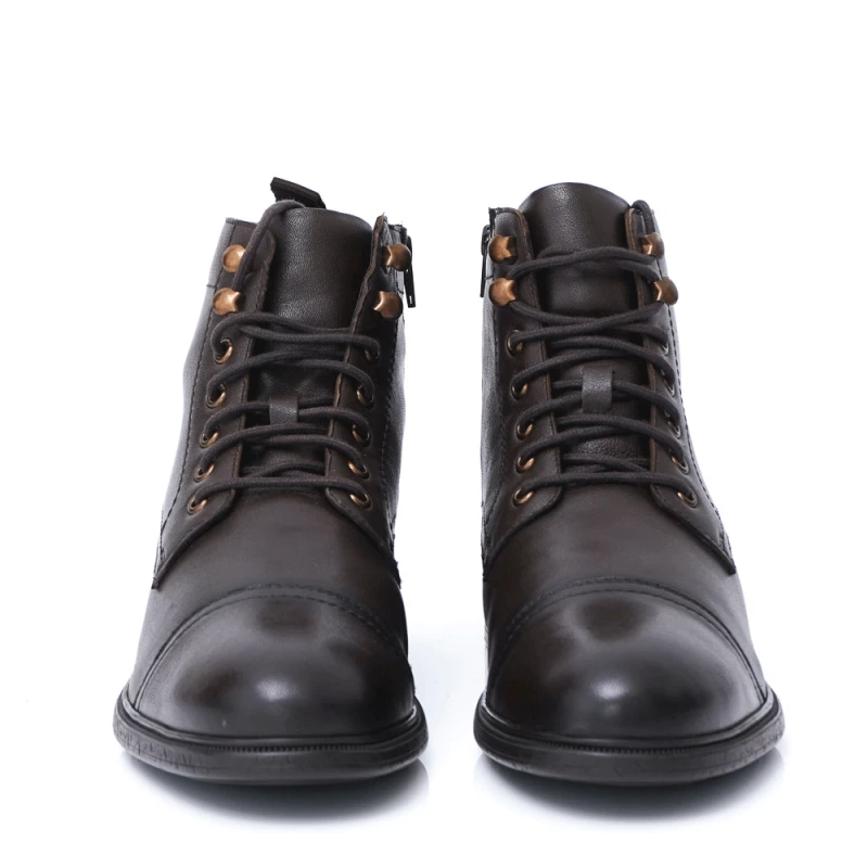 МЪЖКИ БОТИ ОТ ЕСТЕСТВЕНА КОЖА МОДЕЛ 22723 DK BROWN, Кафяв, Размер 45