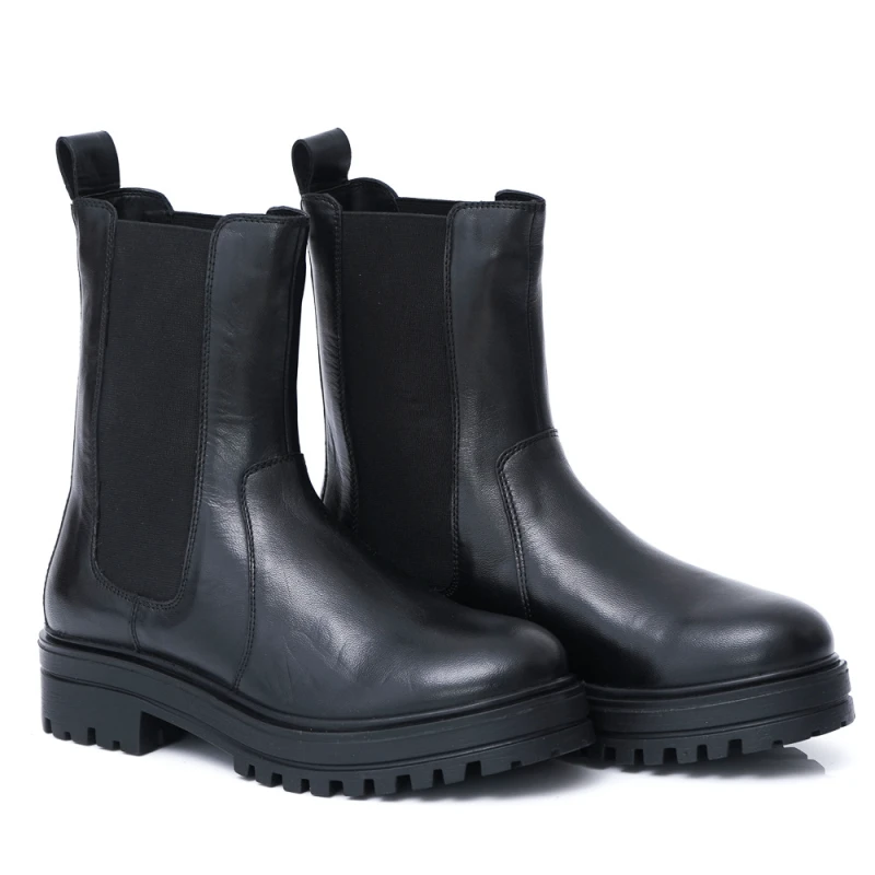 ДАМСКИ БОТИ ОТ ЕСТЕСТВЕНА КОЖА МОДЕЛ 22904 BLACK, Черен, Размер 41