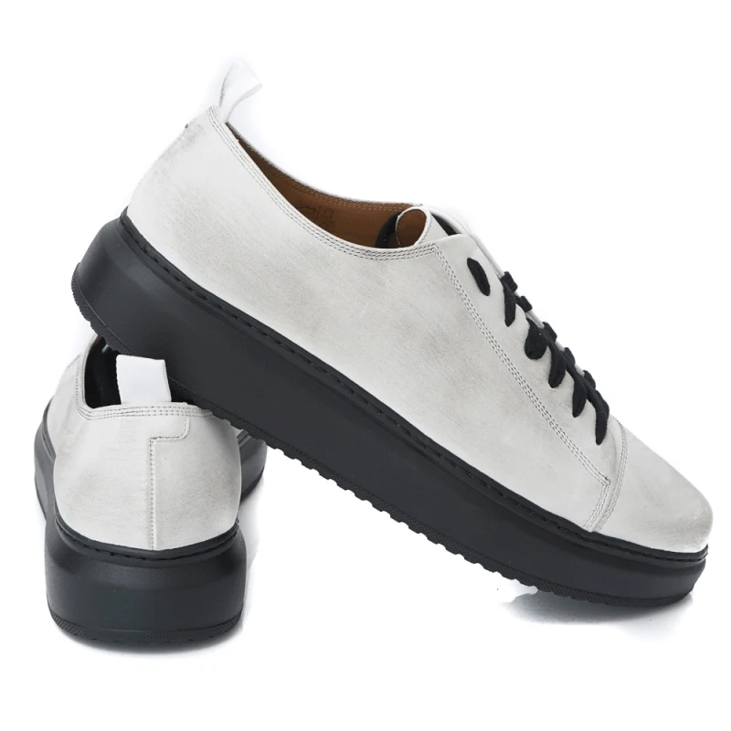 МЪЖКИ ОБУВКИ ОТ ЕСТЕСТВЕНА КОЖА МОДЕЛ HB/2 BIANCO, Бял, Размер 42