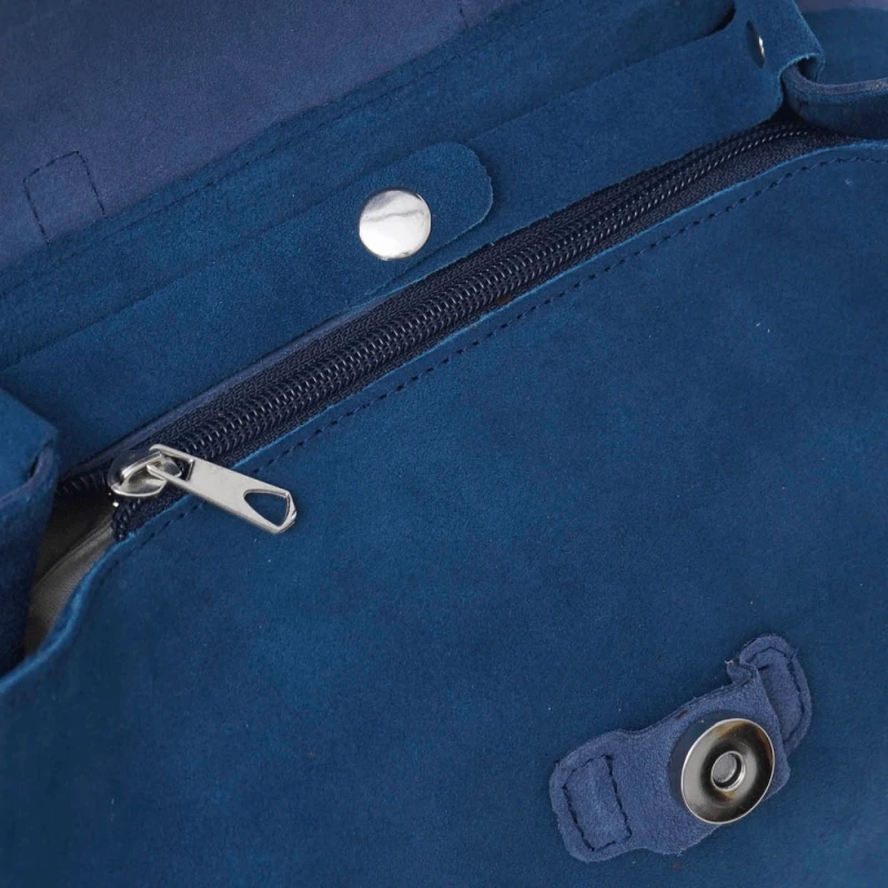 Дамска раница от естествена кожа модел LIZA blue v, Син