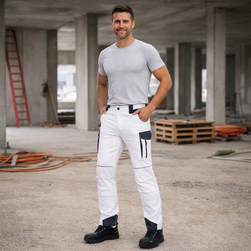 Летен работен панталон BWOLF DAYTONA Trousers, бял цвят, размер 4XL