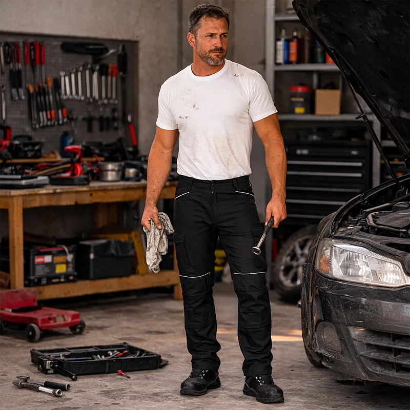 Летен работен панталон BWOLF DAYTONA Trousers, черен цвят, размер S