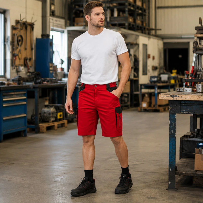 Работни къси панталони BWOLF DAYTONA Shorts, червен цвят, размер 3XL