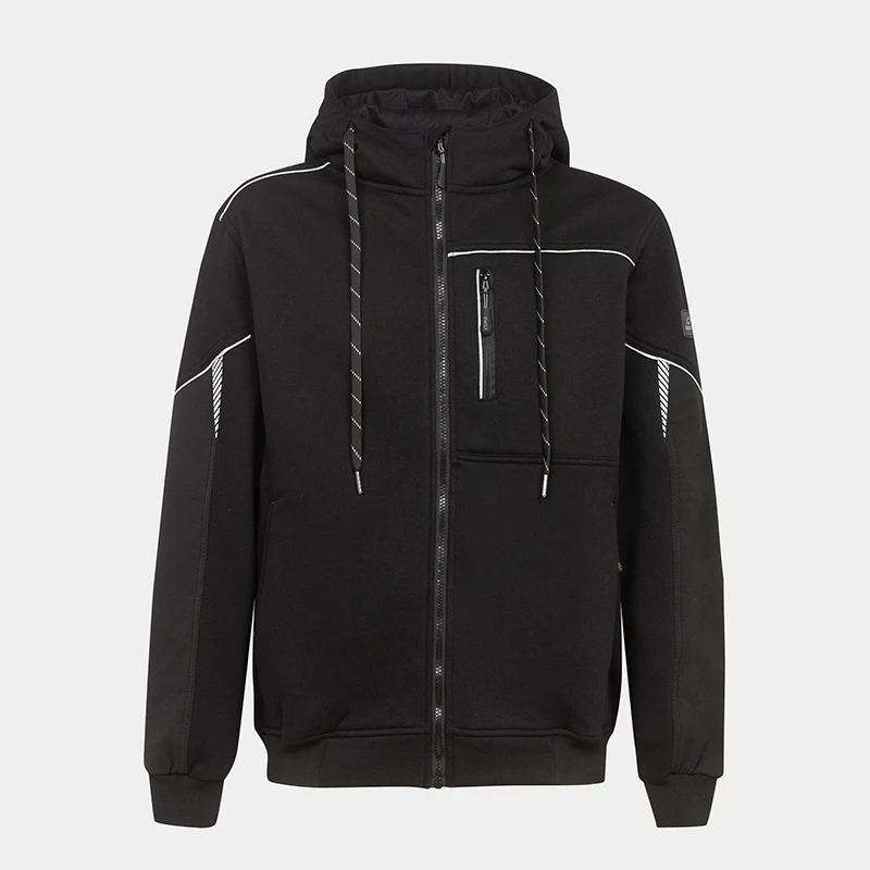 Суитшърт с цип BWOLF DAYTONA Hoodie, черен цвят, размер S