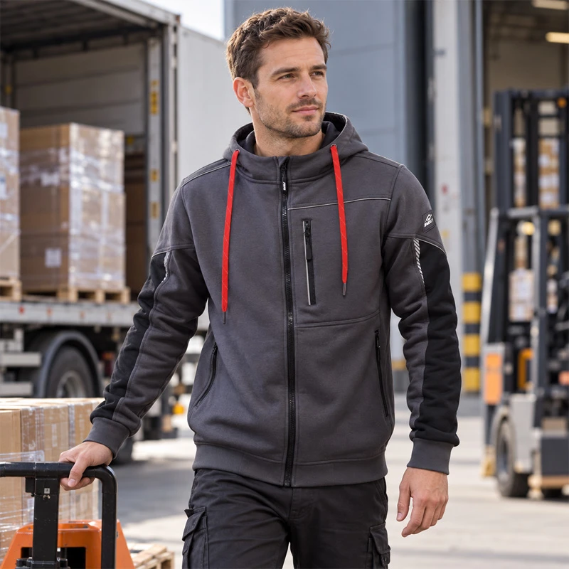 Суитшърт с цип BWOLF DAYTONA Hoodie, антрацит цвят, размер L