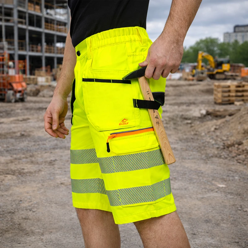 Светлоотразителни къси панталони BWOLF DRIFT HV Shorts, жълт цвят, размер M