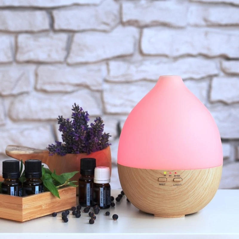 Арома Дифузер Мохана, Алба, светло дърво и светлини, 300 мл., с таймер