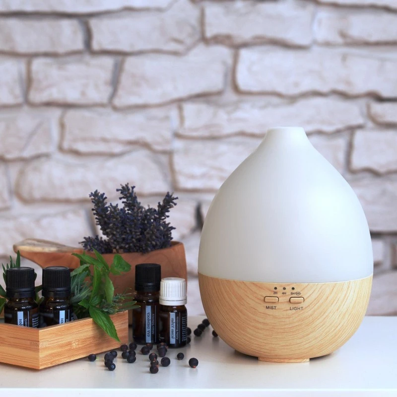 Арома Дифузер Мохана, Алба, светло дърво и светлини, 300 мл., с таймер