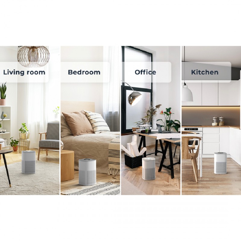 Пречиствател за въздух Mohana BlueAir, 210 м3/h, true HEPA H12, PM2.5, бял