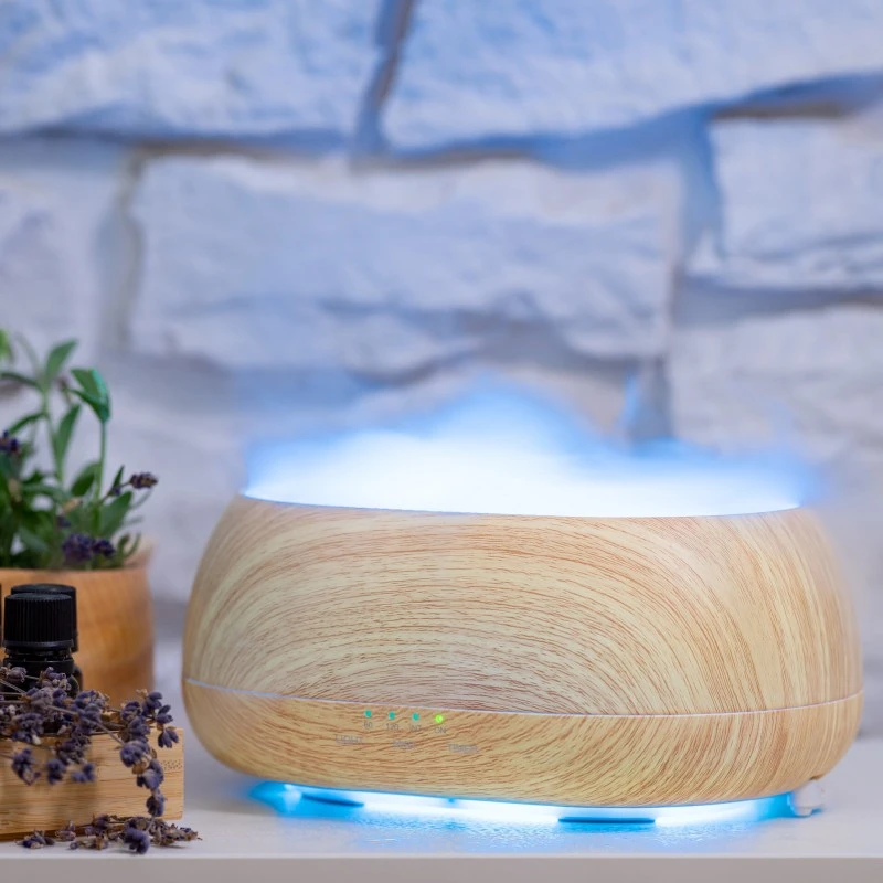 Арома дифузер Мохана "Ароматна мъгла", цвят дървесен, с дистанционно