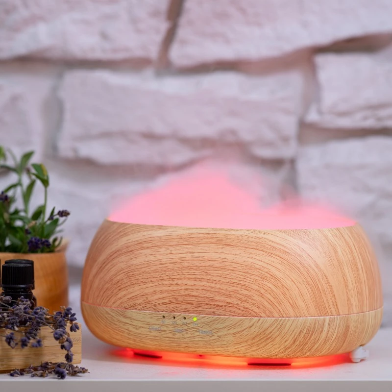 Арома дифузер Мохана "Ароматна мъгла", цвят дървесен, с дистанционно