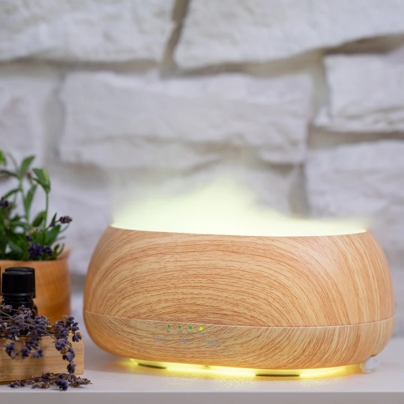 Арома дифузер Мохана "Ароматна мъгла", цвят дървесен, с дистанционно