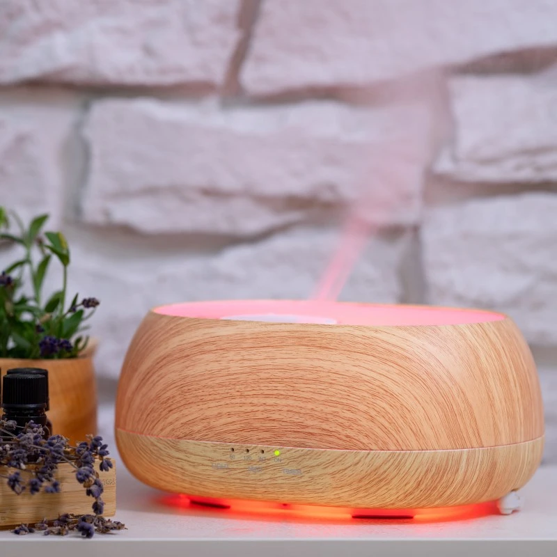 Арома дифузер Мохана "Ароматна мъгла", цвят дървесен, с дистанционно