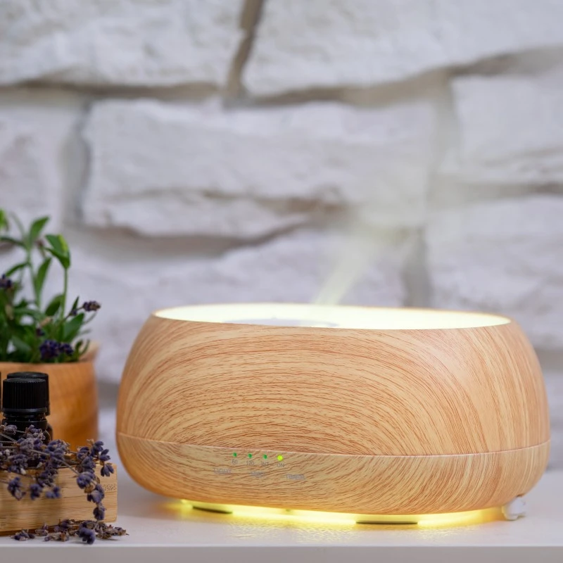 Арома дифузер Мохана "Ароматна мъгла", цвят дървесен, с дистанционно