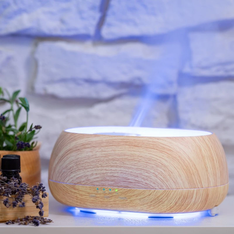 Арома дифузер Мохана "Ароматна мъгла", цвят дървесен, с дистанционно