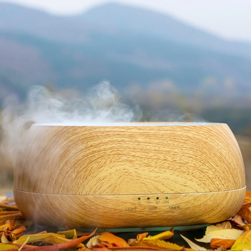 Арома дифузер Мохана "Ароматна мъгла", цвят дървесен, с дистанционно
