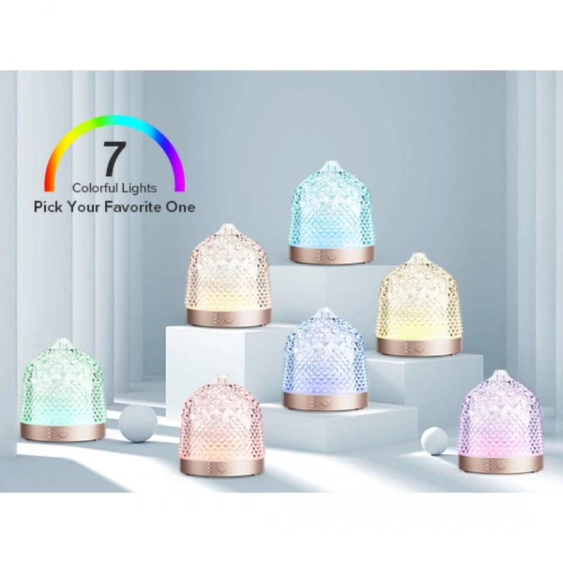 Арома дифузер Mohana Taj Mahal, кристален, златиста основа