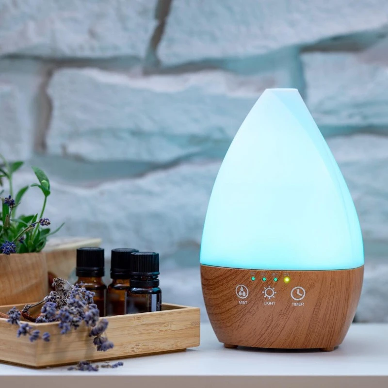 Арома Дифузер Мохана Ваза Тъмно дърво и светлини, С таймер