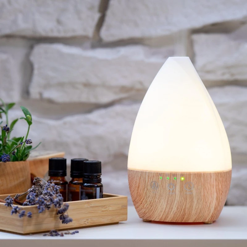 Арома Дифузер Мохана Ваза Светло дърво и светлини, С таймер