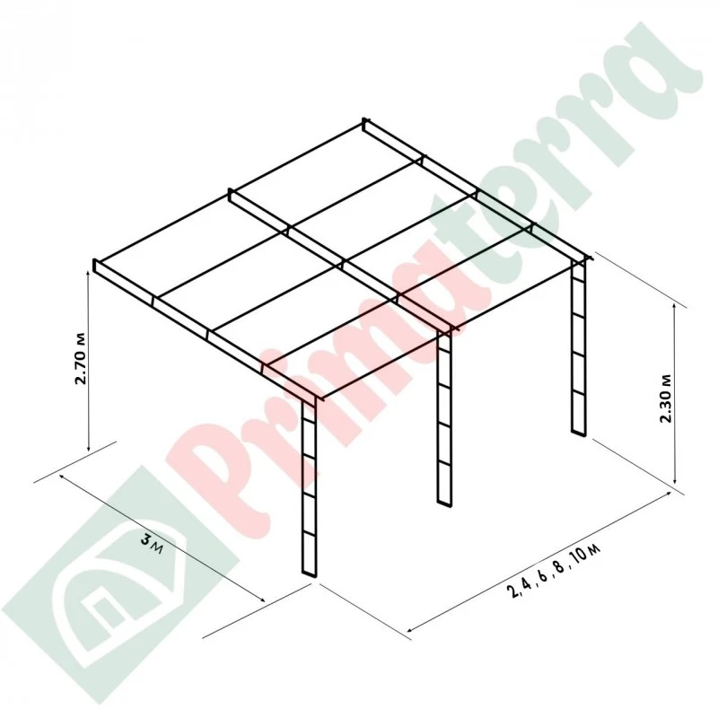 Навес Primaterra Monza 3 x 2 x 2.30 метра