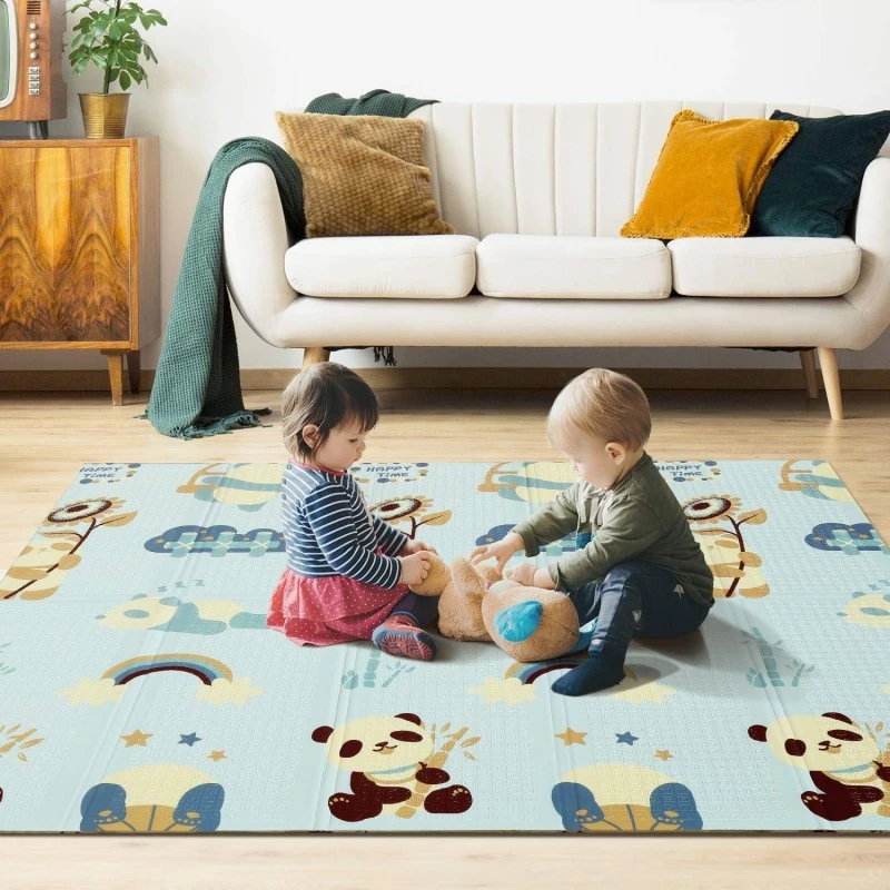 Детски килим за пълзене Baby Crawl & Play Панди и Сърни в гората 160 х 180 х 1см.