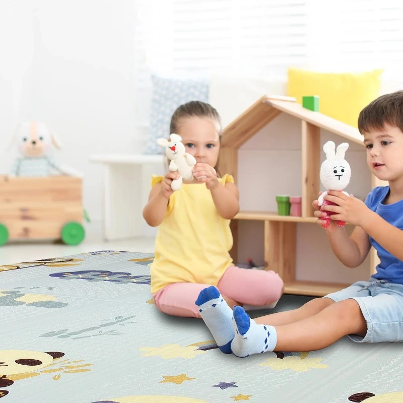 Детски килим за пълзене Baby Crawl & Play Панди и Сърни в гората 180 х 200 х 1см.