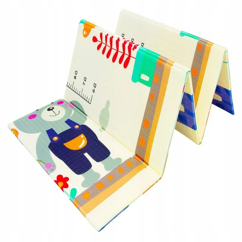 Детски килим за пълзене Baby Crawl & Play Мечок и Цирк, 200 х 180 х 1см.