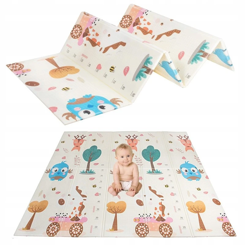 Детски килим за игра Baby Crawl & Play Горски живот и Семейство мечета, 200 х 180 х 1см.