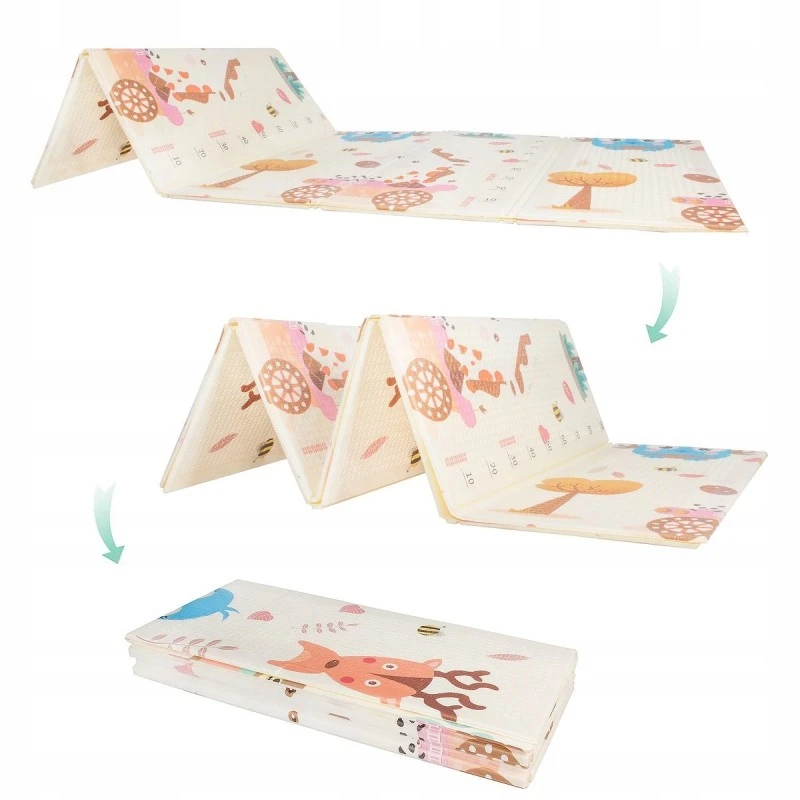 Детски килим за игра Baby Crawl & Play Горски живот и Семейство мечета, 200 х 180 х 1см.