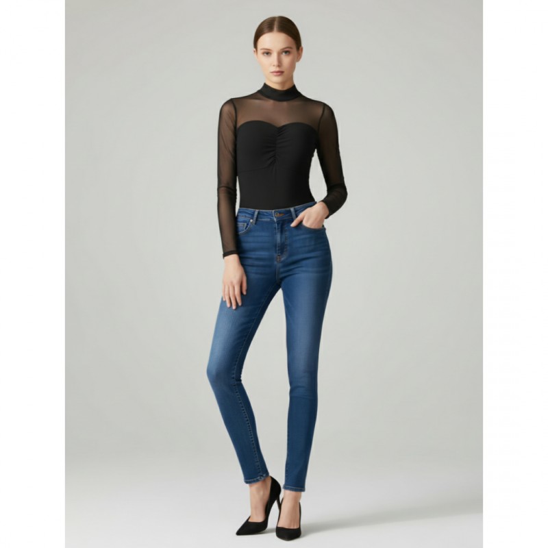 Моделиращо дамско боди Evoni с изглаждащ силуета ефект M черно