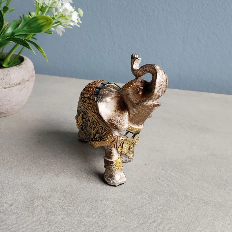 Фигурка Слон, Фън Шуй, Полирезин, 8 см, Многоцветен