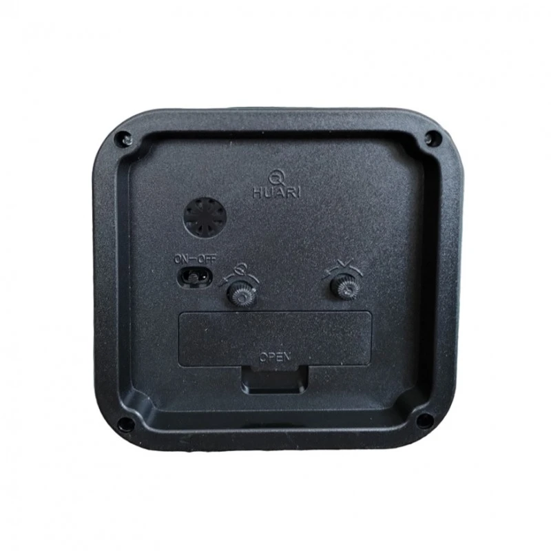 Настолен часовник, 10см, С аларма, Квадрат, Синя рамка