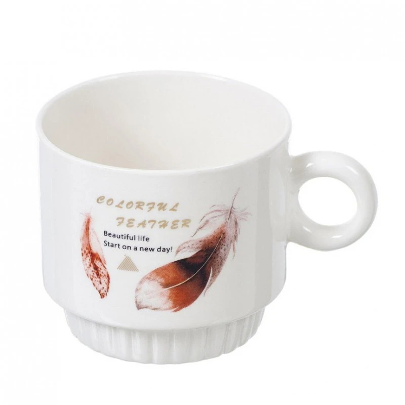 Комплект чаши Colorful Feather, С метална стойка, 4 броя