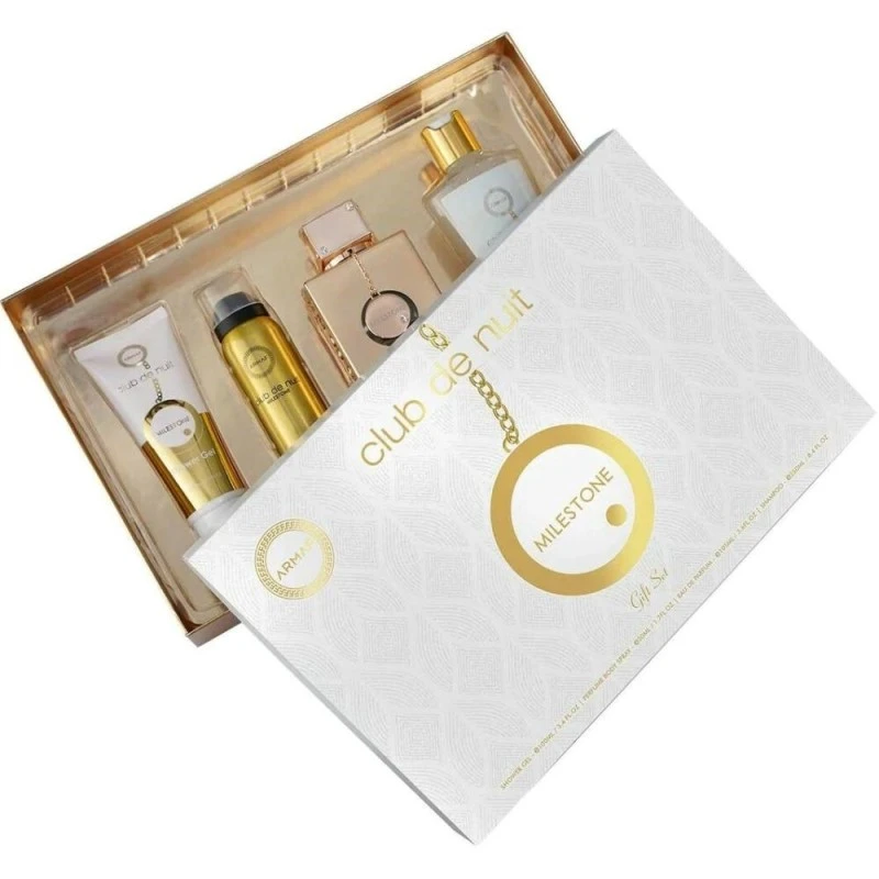 Комплект за жени Armaf Club De Nuit Milestone - Парфюмна вода EDP 105 мл + Спрей за тяло 50 мл + Душ гел SG 100 мл + Шампоан 250 мл 