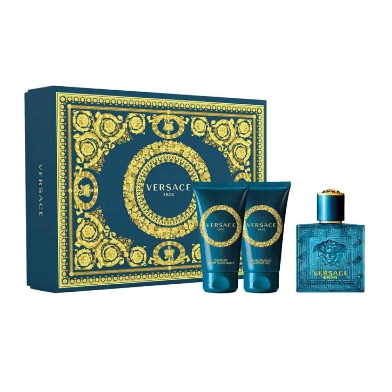 Комплект за мъже Versace Eros - Тоалетна вода EDT 50 мл + Душ гел SG 50 мл + Афтършейв балсам ASB 50 мл 