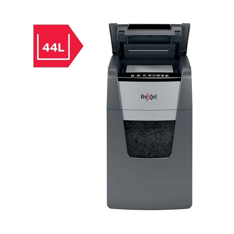 Унищожител на документи Rexel Optimum AutoFeed+ 150X (P-4), кош 44 л, Cross Cut, персонален