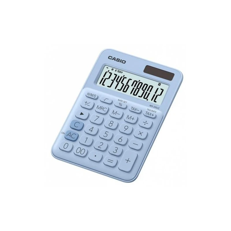 Калкулатор Casio MS-20UC настолен, 12 dgt, 149,5x105x23 мм, светлосин