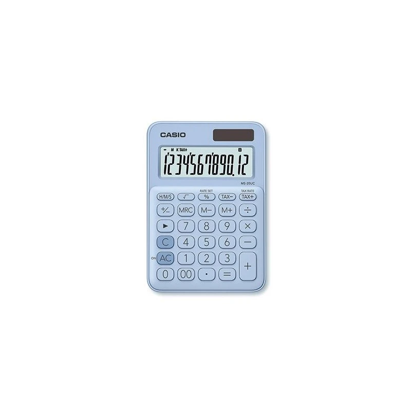Калкулатор Casio MS-20UC настолен, 12 dgt, 149,5x105x23 мм, светлосин